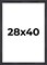 28x40 Shadow Box 1.5" Depth Picture Frame with UV-Resistant Acrylic & Acid Free Backing, Available in 5 Finishes - Black, Brown, Gold, Silver, White